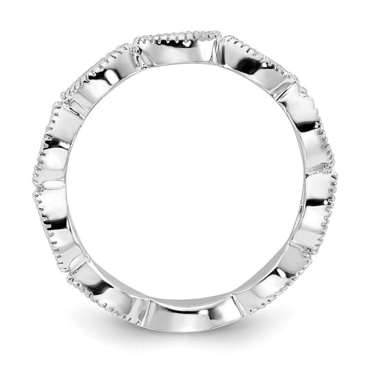Shop Stylish Cheryl M Polished Rhodium-Plated Sterling Silver CZ Ring, 14K Value