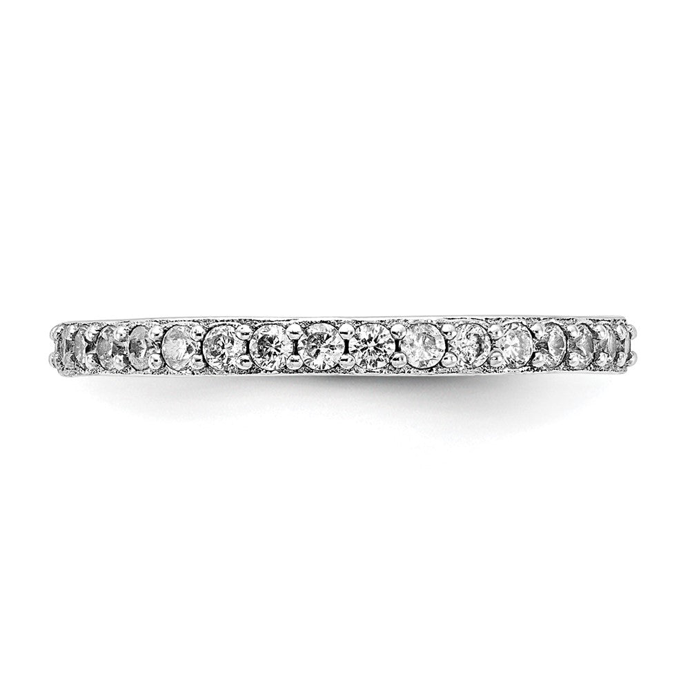 Buy Stylish Cheryl M Polished CZ Eternity Ring | Rhodium-Plated Silver