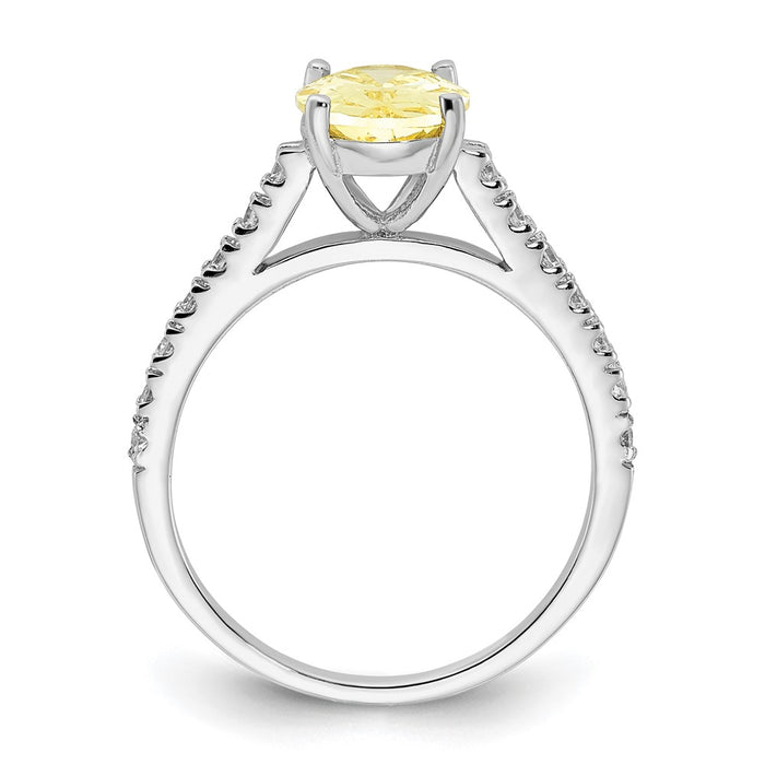 Exclusive Cheryl M Polished Oval Yellow & White CZ Ring | Affordable Luxury-2