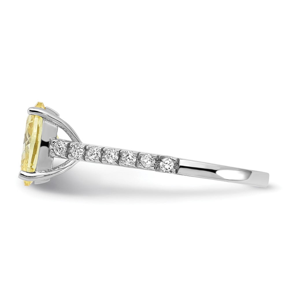Exclusive Cheryl M Polished Oval Yellow & White CZ Ring | Affordable Luxury