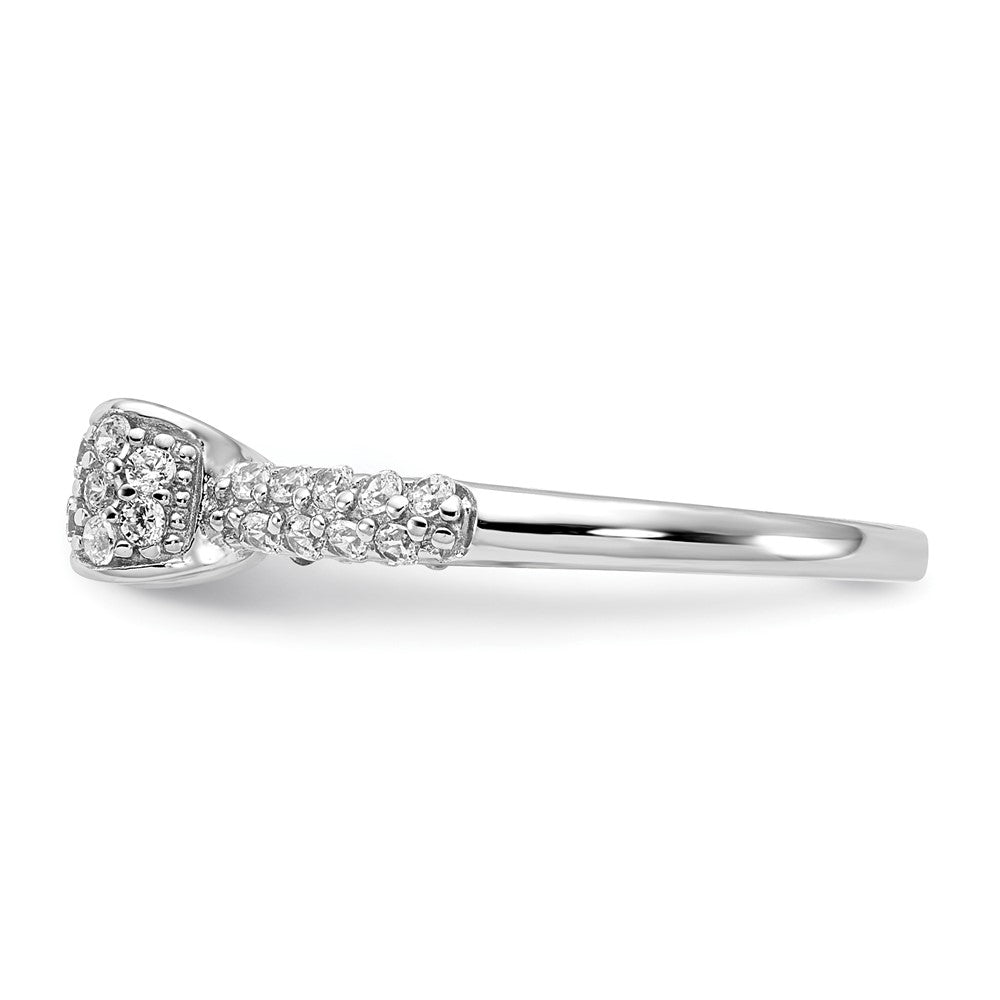 High-Quality Cheryl M Polished CZ Bow Ring | Stylish Sterling Silver & Rhodium