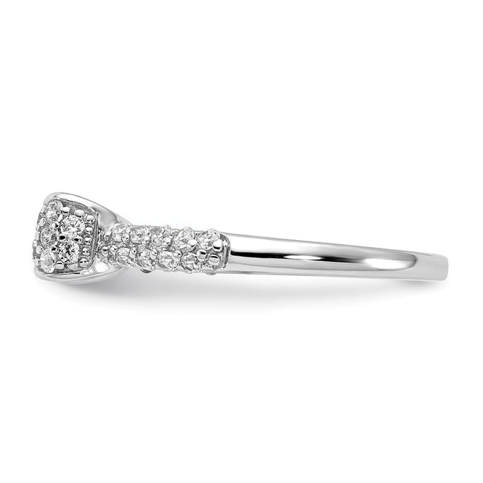 High-Quality Cheryl M Polished CZ Bow Ring | Stylish Sterling Silver & Rhodium-3