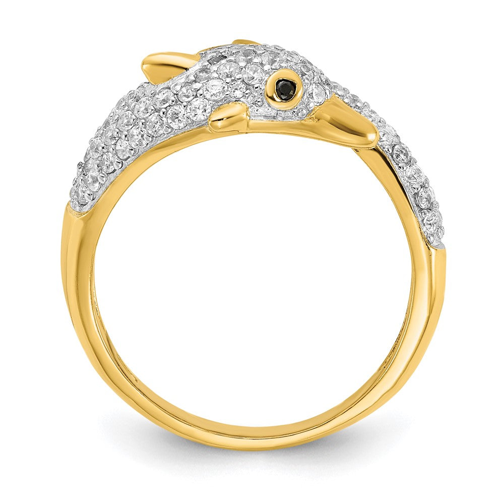 Buy High-Quality Cheryl M Dolphin Ring in Polished Sterling Silver & CZs
