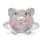 Shop Stylish Multicolor CZ Pig Ring | Cheryl M Sterling Silver, Rhodium & Rose Gold-Plated-2