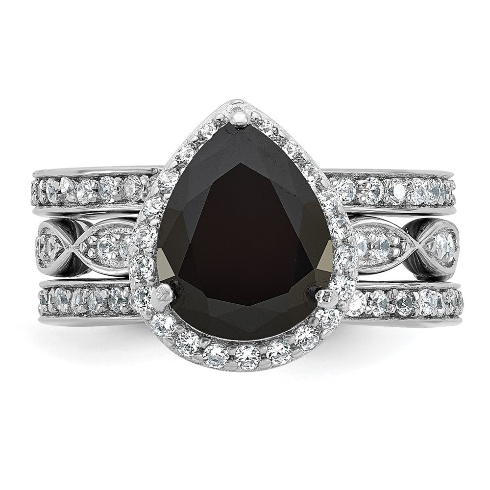 High-Quality Cheryl M Teardrop Halo Trio Ring Set - 14K Gold, Affordable Style