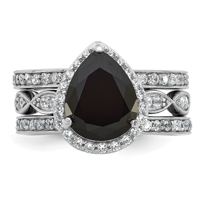 High-Quality Cheryl M Teardrop Halo Trio Ring Set - 14K Gold, Affordable Style-4