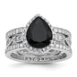 Shop High-Quality Cheryl M Sterling Silver Teardrop Halo Ring Set - Stylish CZ-2