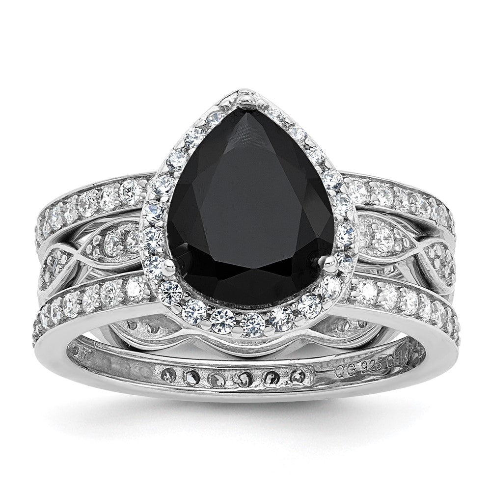 High-Quality Cheryl M Teardrop Halo Trio Ring Set - 14K Gold, Affordable Style
