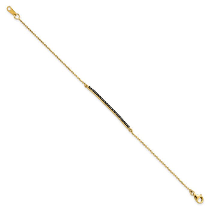 Buy Stylish 7-Inch Cheryl M Sterling Silver & Gold-Plated CZ Bar Bracelet-2