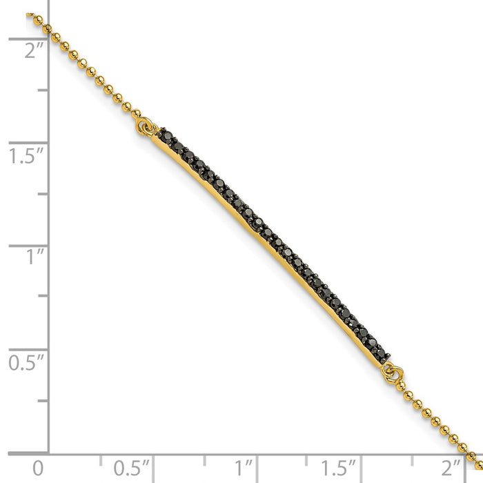 Buy Stylish 7-Inch Cheryl M Sterling Silver & Gold-Plated CZ Bar Bracelet-4