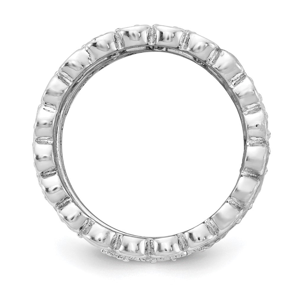 Shop Stylish Cheryl M Sterling Silver 5-Piece Eternity Ring Set, Rhodium-Plated