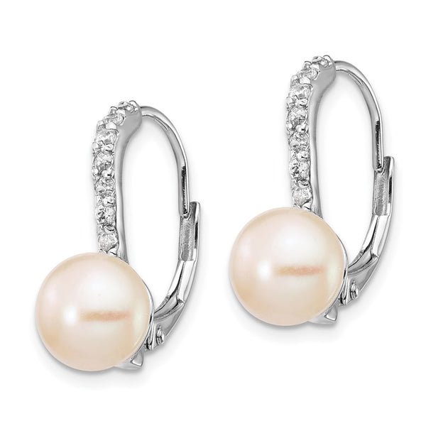 Cheryl M Sterling Silver Earrings with Freshwater Pearls & CZs