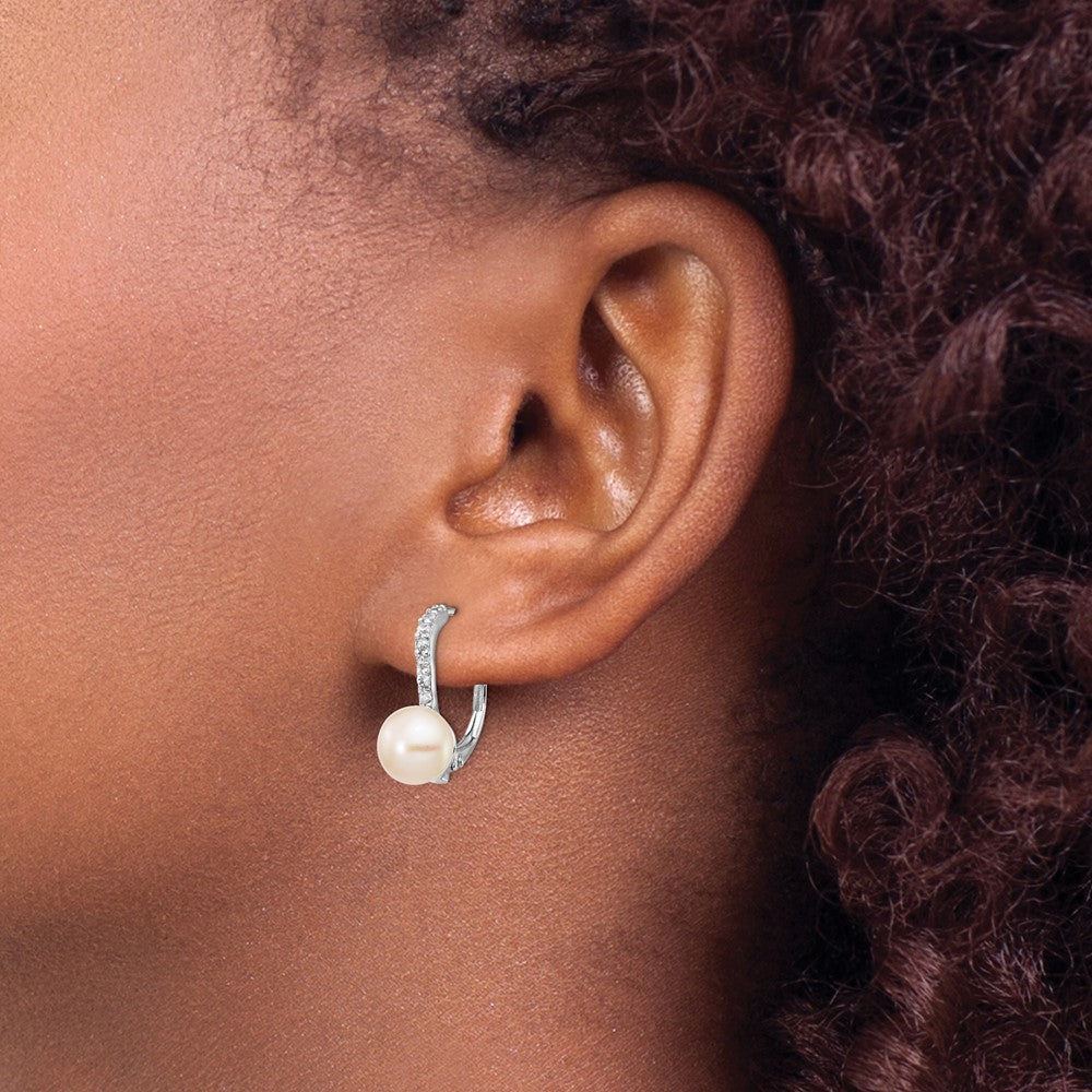 Buy Stylish Cheryl M Sterling Silver Earrings with Freshwater Pearls & CZs