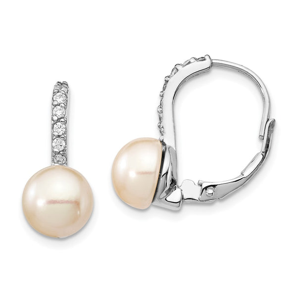 Cheryl M Sterling Silver Earrings with Freshwater Pearls & CZs