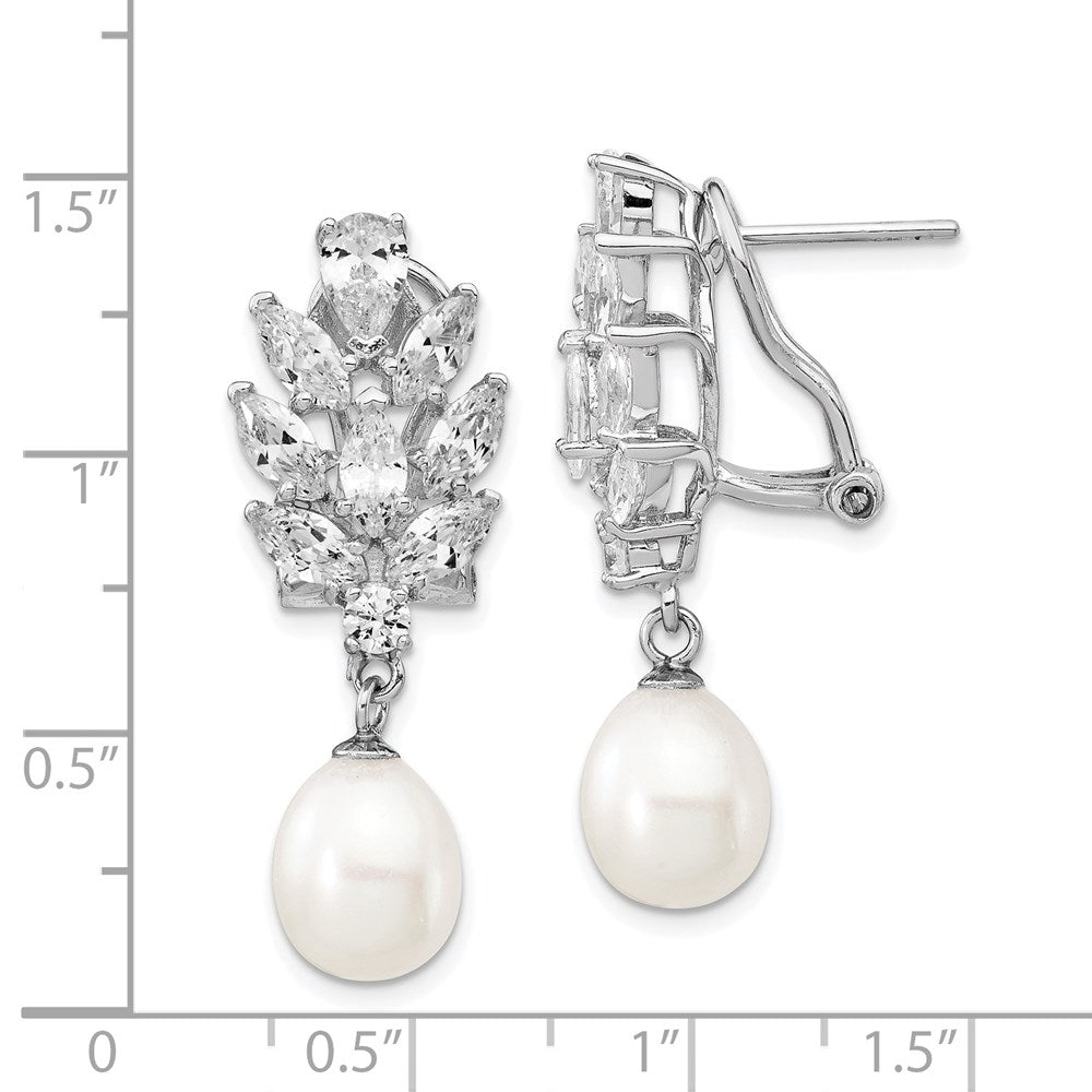 High-Quality Cheryl M Sterling Silver Teardrop Earrings - Stylish Pearls & CZs