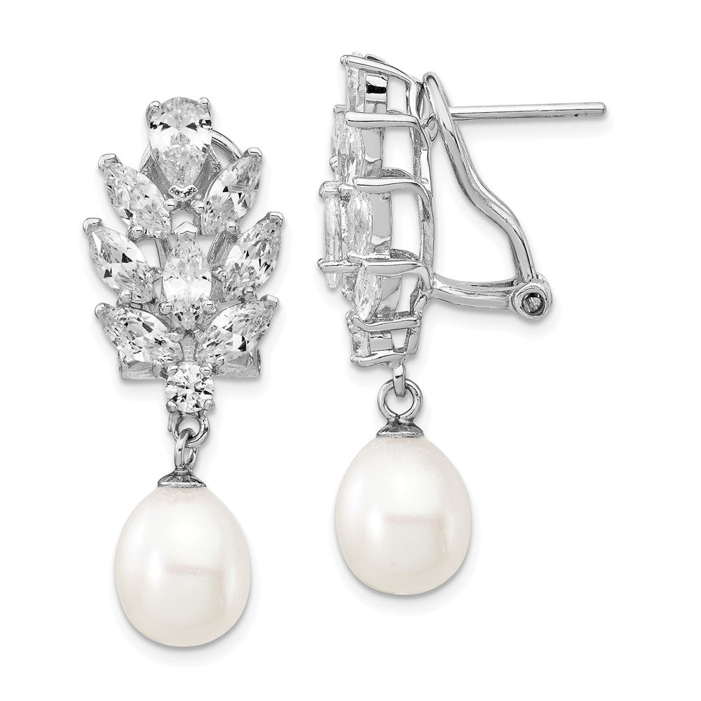 High-Quality Cheryl M Sterling Silver Teardrop Earrings - Stylish Pearls & CZs