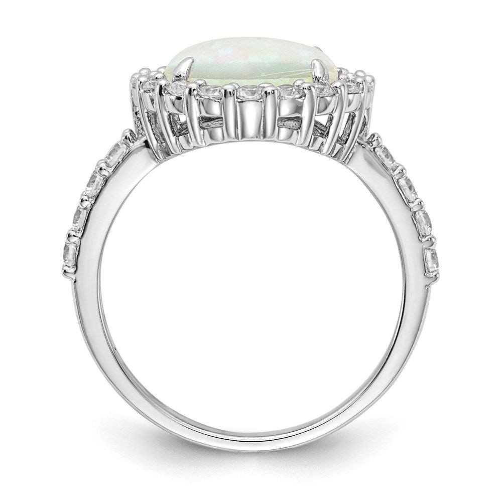 Buy Exclusive Cheryl M Sterling Silver Opal Ring - 14K Gold Halo, Stylish Design