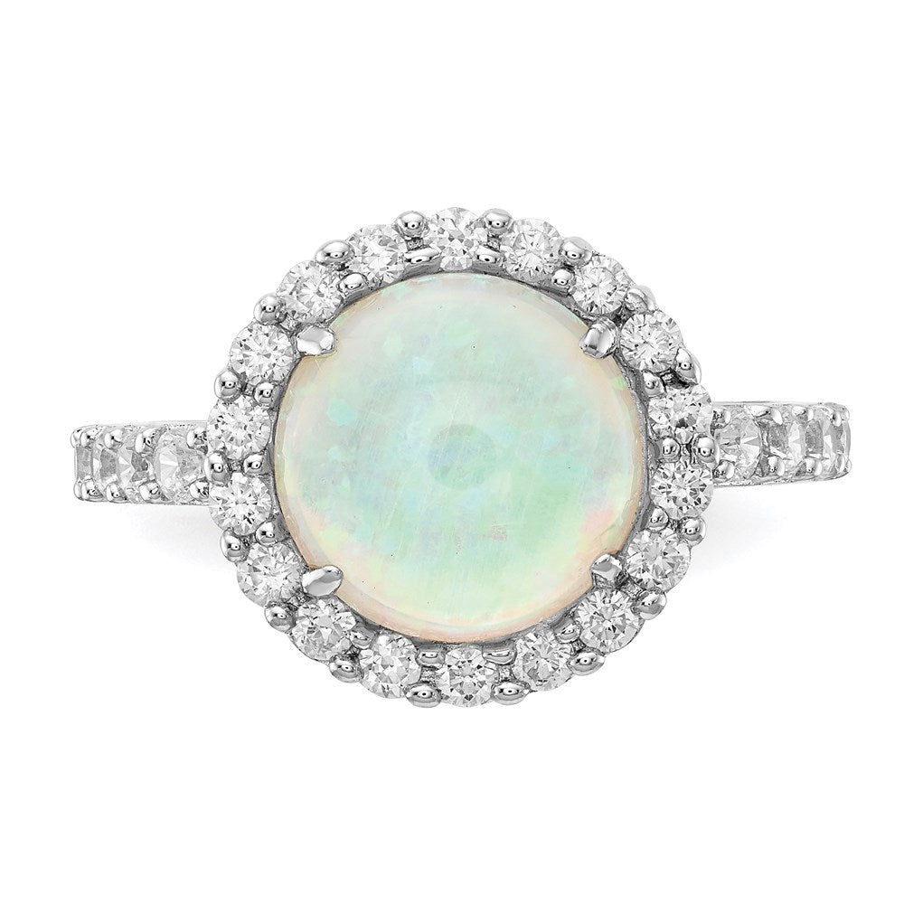 Buy Exclusive Cheryl M Sterling Silver Opal Ring - 14K Gold Halo, Stylish Design