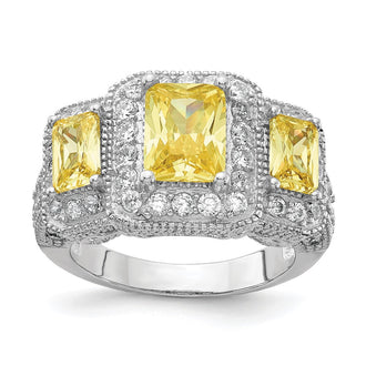 High-Quality Cheryl M Sterling Silver 3-Stone Ring | Stylish CZs at Affordable Price