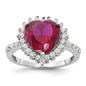 Exclusive Cheryl M 100-Facet Lab-Created Ruby & CZ Heart Halo Ring-1