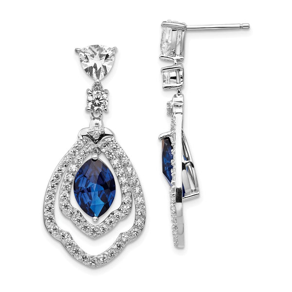 Cheryl M Sterling Silver Rhodium-Plated Dangle Earrings - 1.5"