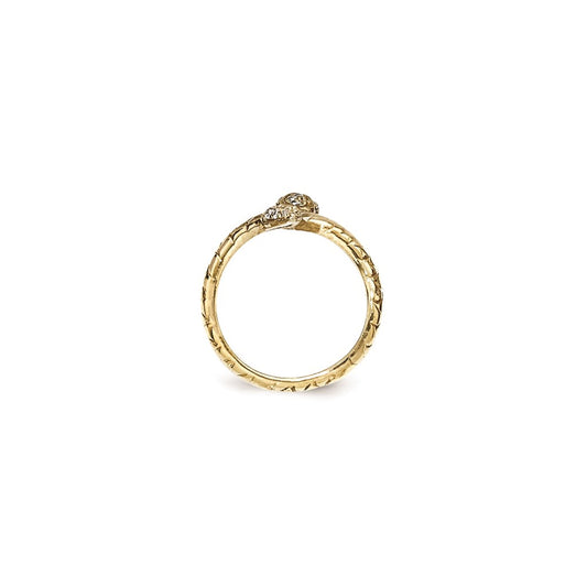 High-Quality Cheryl M Sterling Silver Gold-Plated Snake Ring | Stylish CZ Design