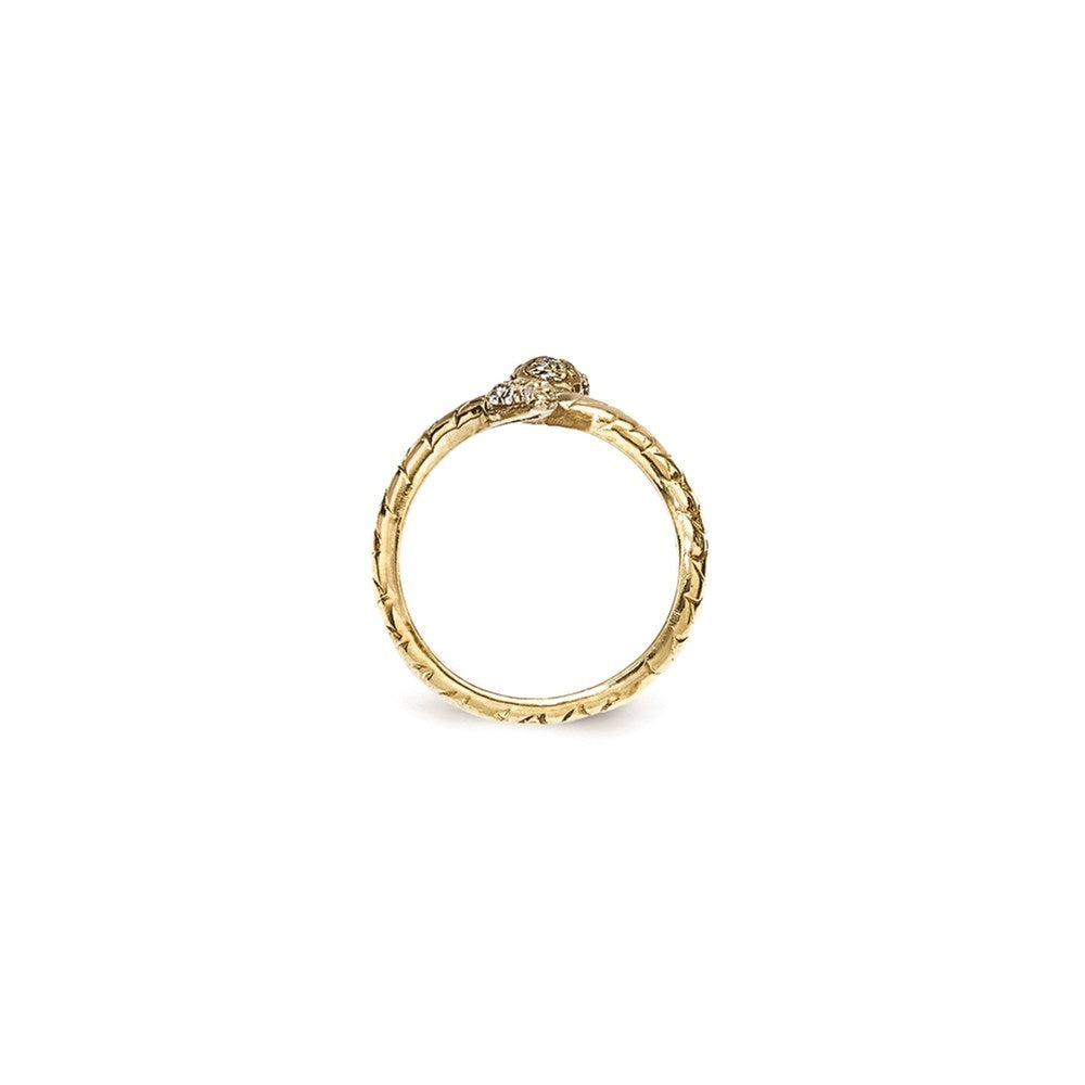 Exclusive Cheryl M Sterling Silver Gold-Plated Snake Ring - Stylish CZ Design