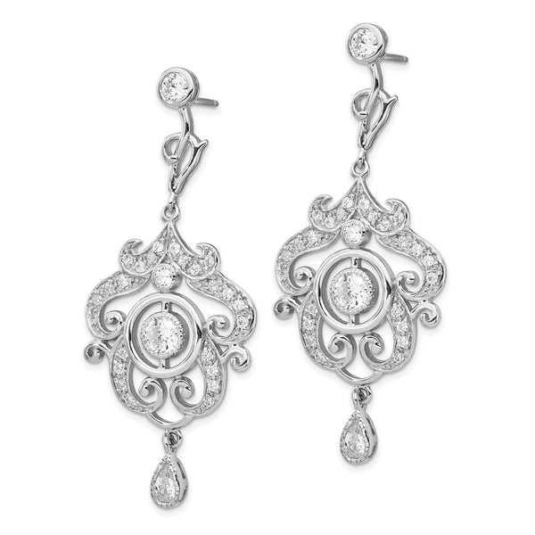 Cheryl M Sterling Silver CZ Chandelier Earrings