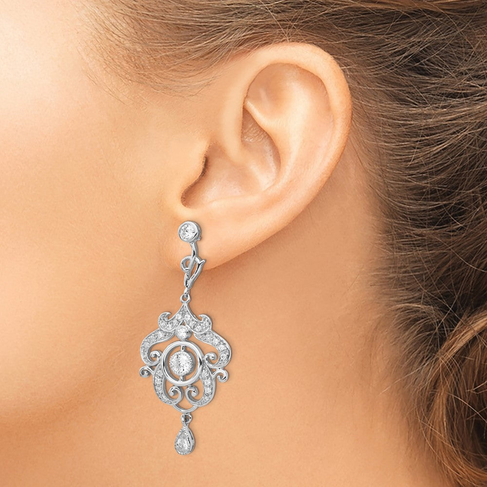 Buy Exclusive Cheryl M Sterling Silver CZ Chandelier Earrings - Stylish Design