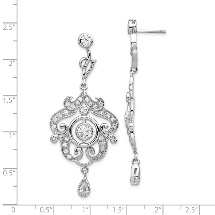 Buy Exclusive Cheryl M Sterling Silver CZ Chandelier Earrings - Stylish Design-4