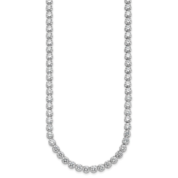 Cheryl M 18-Inch Sterling Silver Necklace, Rhodium-Plated, CZs