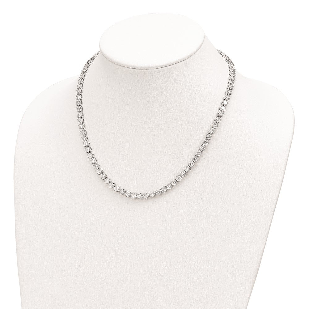 Buy Cheryl M 18-Inch Sterling Silver Necklace, Rhodium-Plated, Stylish CZs