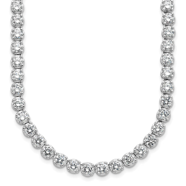 Cheryl M 18-Inch Sterling Silver Necklace, Rhodium-Plated, CZs
