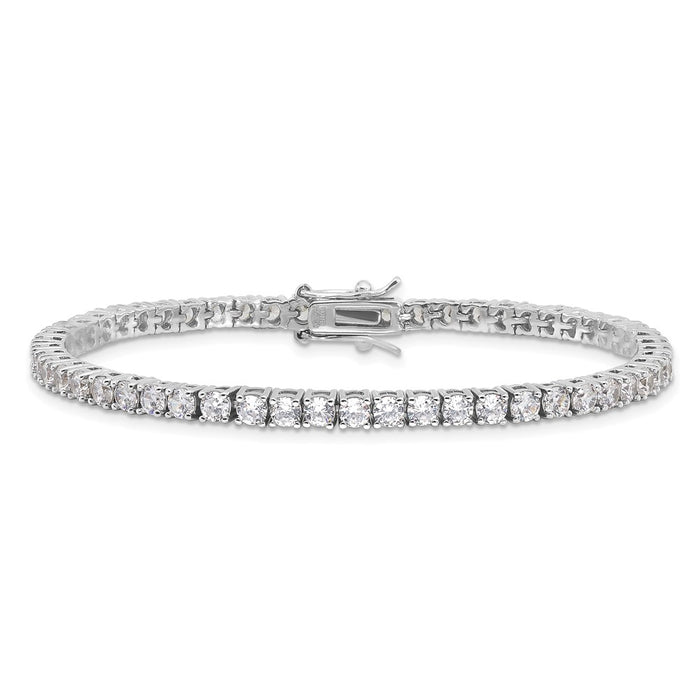 Exclusive Cheryl M Sterling Silver 7-Inch Tennis Bracelet, Stylish CZ Stones-3