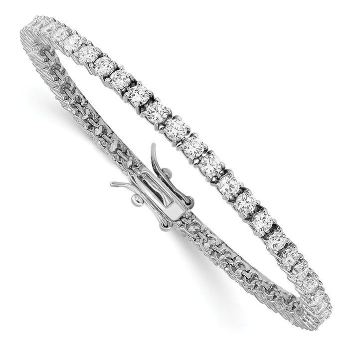 Exclusive Cheryl M Sterling Silver 7-Inch Tennis Bracelet, Stylish CZ Stones-4