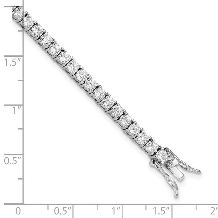 Exclusive Cheryl M Sterling Silver 7-Inch Tennis Bracelet, Stylish CZ Stones-5