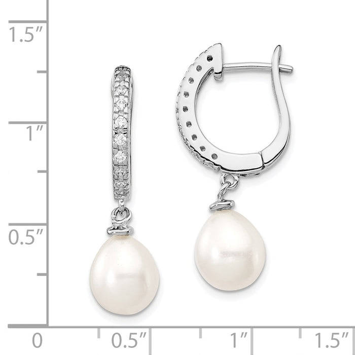 Buy Exclusive Sterling Silver Pearl & CZ Dangle Earrings - Stylish & Affordable-4