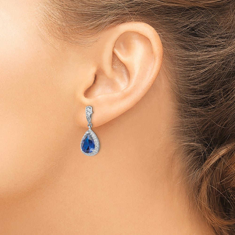 Buy Exclusive Cheryl M Sterling Silver Teardrop Earrings with Lab-Created Spinel