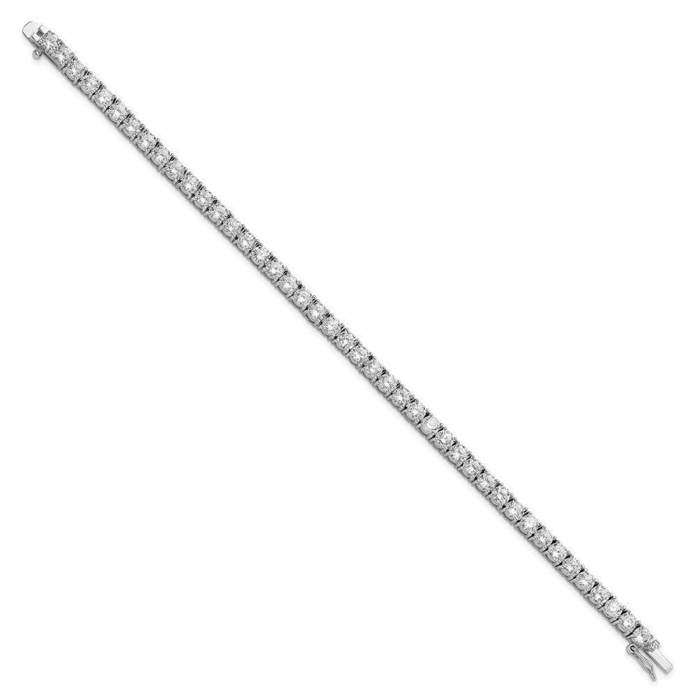 Shop Exclusive 7.25" Rhodium-Plated Sterling Silver Tennis Bracelet - Stylish CZ