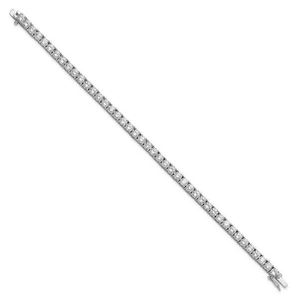 7.25" Rhodium-Plated Sterling Silver Tennis Bracelet - CZ