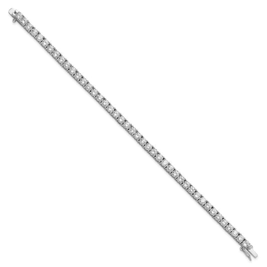 Shop Exclusive 7.25" Rhodium-Plated Sterling Silver Tennis Bracelet - Stylish CZ