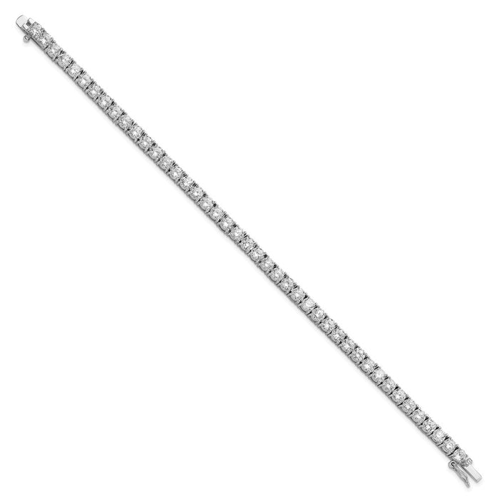 Shop Exclusive 7.25" Rhodium-Plated Sterling Silver Tennis Bracelet - Stylish CZ-2