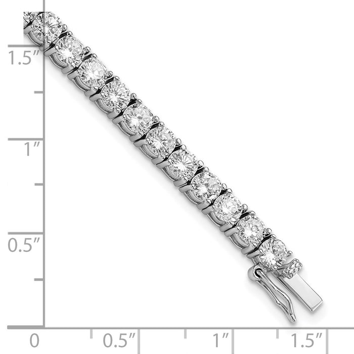Shop Exclusive 7.25" Rhodium-Plated Sterling Silver Tennis Bracelet - Stylish CZ-4