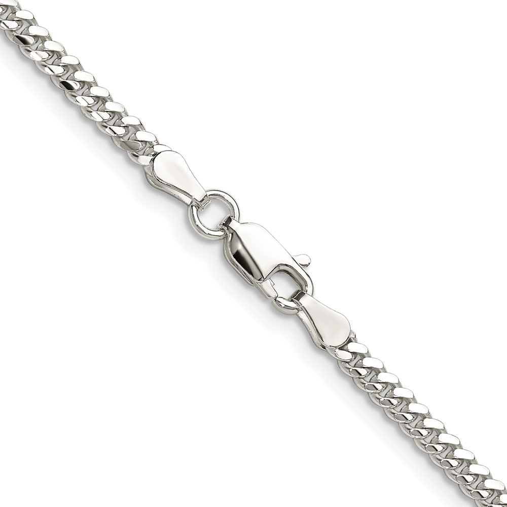High-Quality Polished Sterling Silver 2.9mm Domed Curb Chain - Stylish Value!