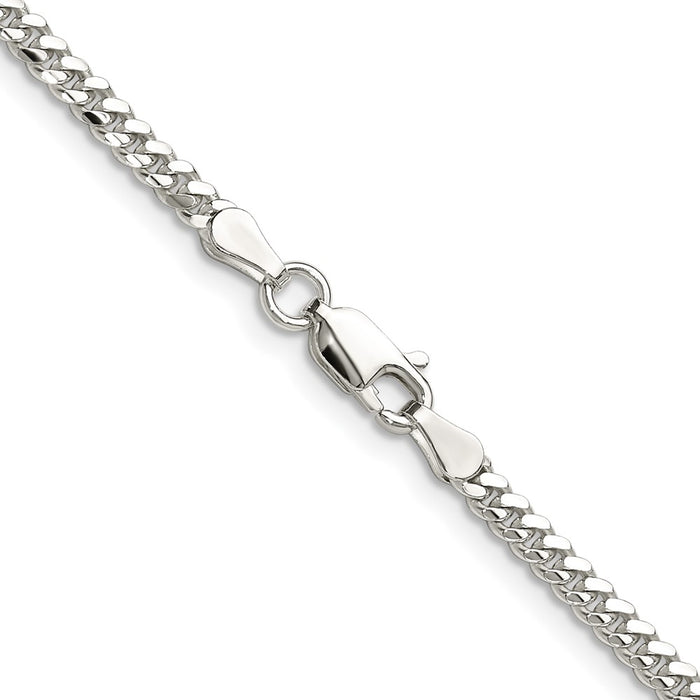 High-Quality Polished Sterling Silver 2.9mm Domed Curb Chain - Stylish Value!-3