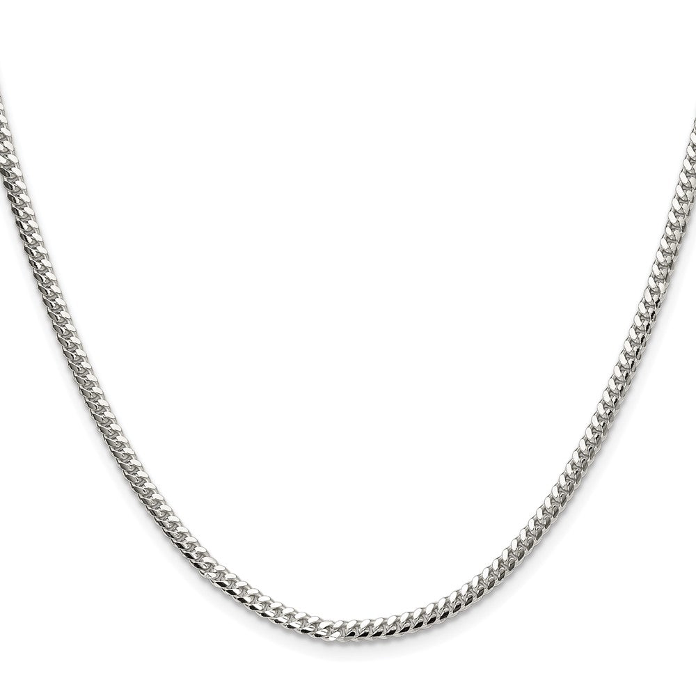 High-Quality 2.9mm Rhodium-Plated Sterling Silver Curb Chain - Stylish Value!