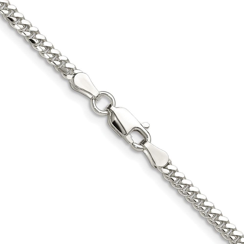 High-Quality 2.9mm Rhodium-Plated Sterling Silver Curb Chain - Stylish Value!