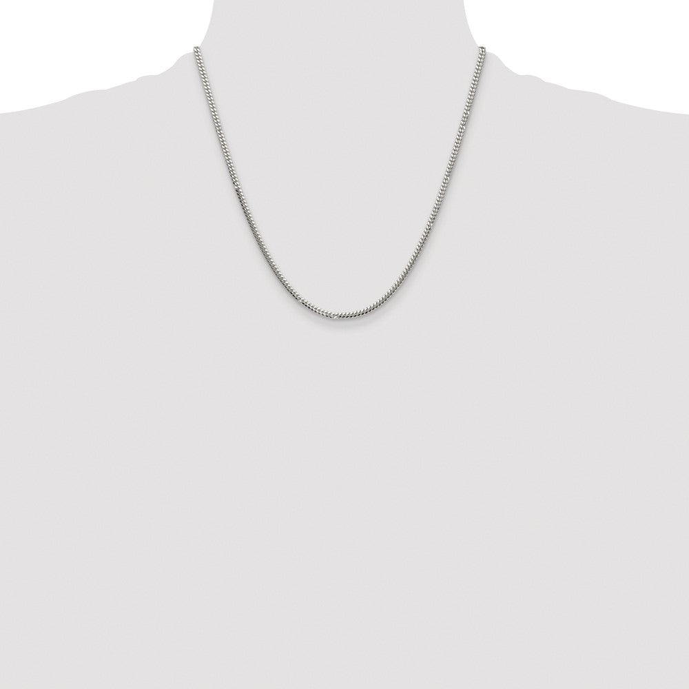 Buy Stylish 2.9mm Polished Domed Curb Chain | Rhodium-Plated Silver Value