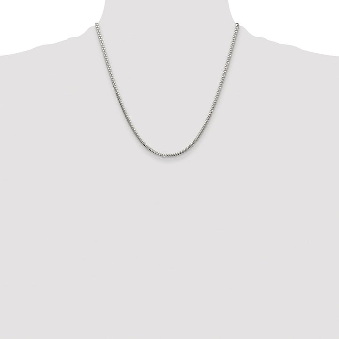 Buy Stylish 2.9mm Polished Domed Curb Chain | Rhodium-Plated Silver Value-4