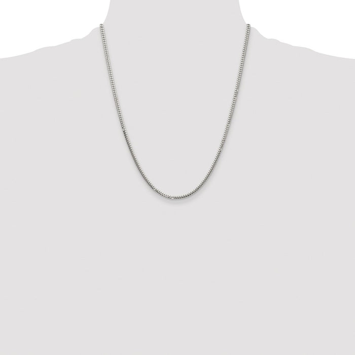 High-Quality 2.9mm Domed Curb Chain in Rhodium-Plated Sterling Silver - Stylish Value-4